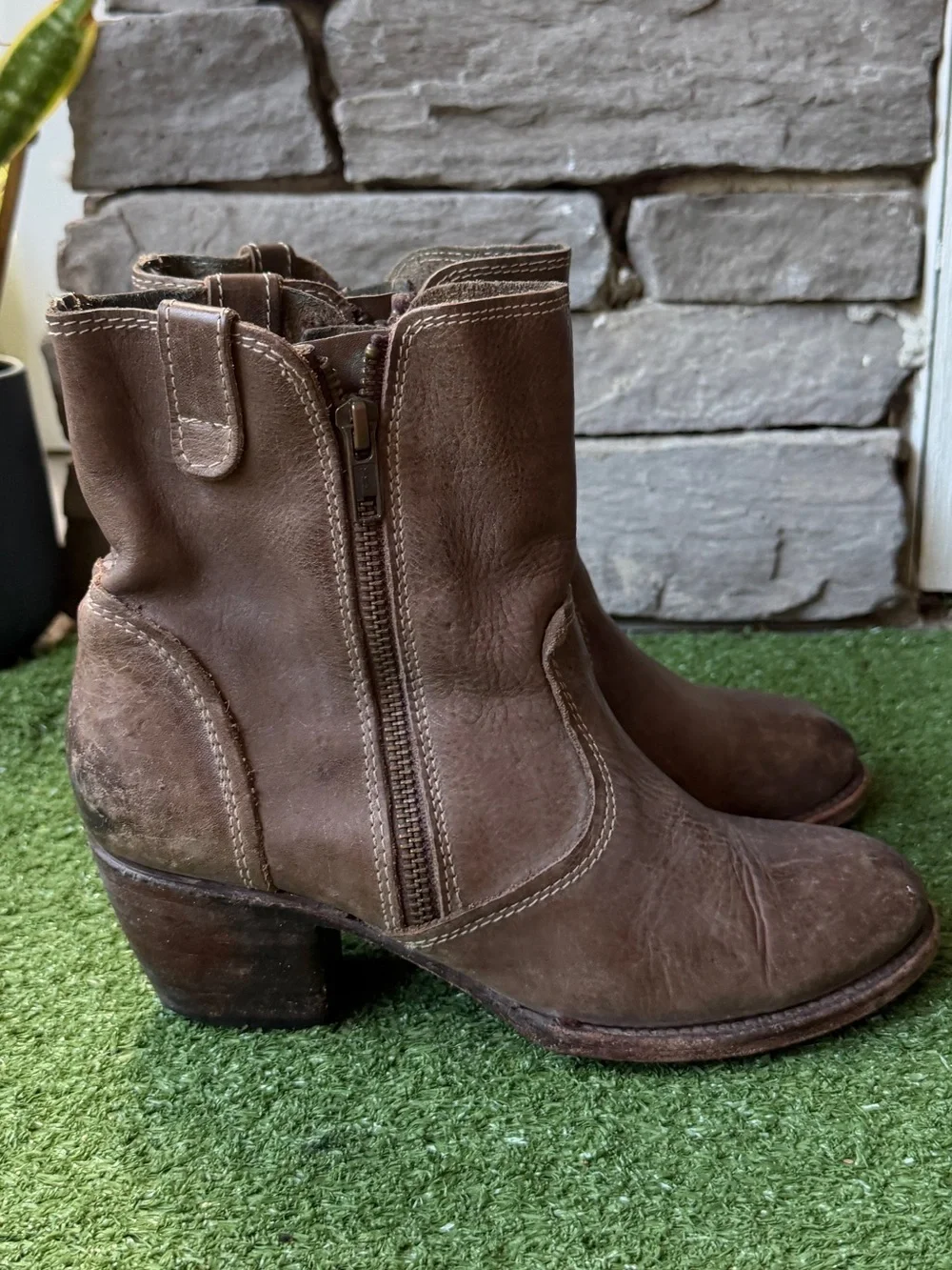 Freebird by Steven Austin Distressed Brown Leather Women’s Ankle Boots